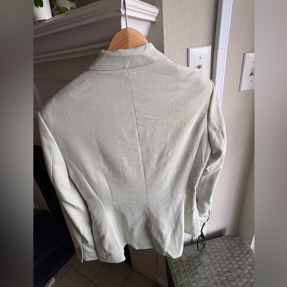 150$$ NWT Zara Light Green Double-Breasted Blazer –Size Large - Picture 5 of 16